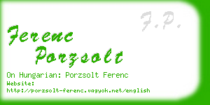 ferenc porzsolt business card